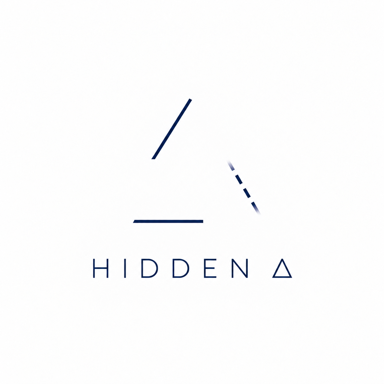 Hidden Delta — an open triangular mark with a dashed right edge